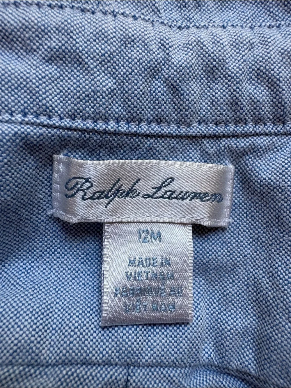 Polo Ralph Lauren Baby Boy 12M Blue Oxford Button Down Shirt Pony